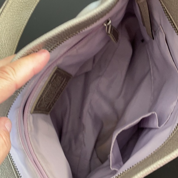 COACH silver metallic tote - Picture 5 of 7